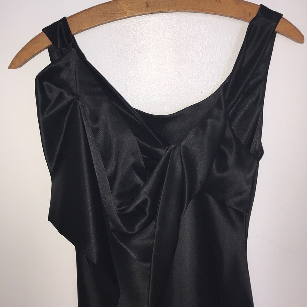 ABS Collection Black Silk Satin Cocktail Dress